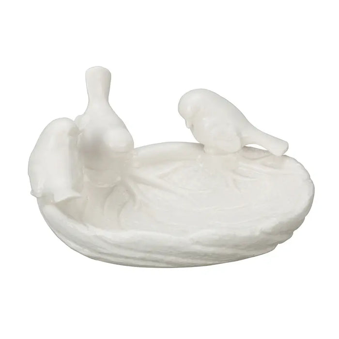 White Ceramic Bird Nest Dish